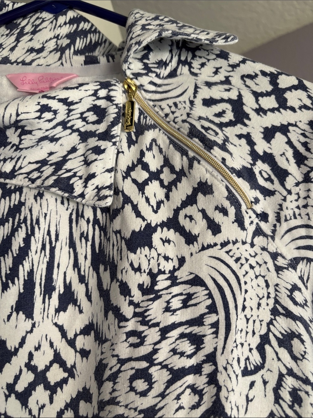 Lilly Pulitzer White and Navy Patterned Tunic - Picture 5 of 6